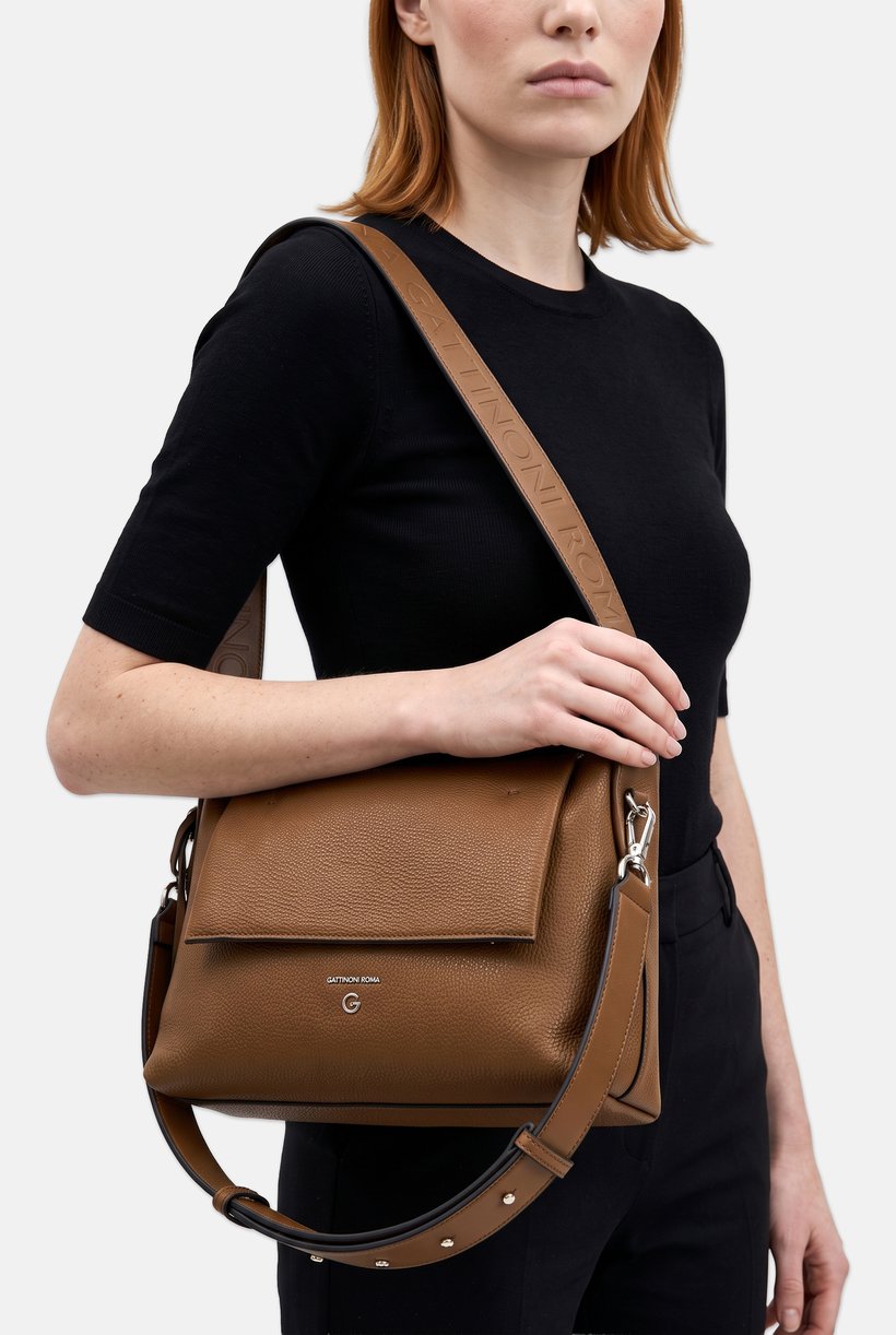 Women Brand Logo Cross Body Bag, Brown
