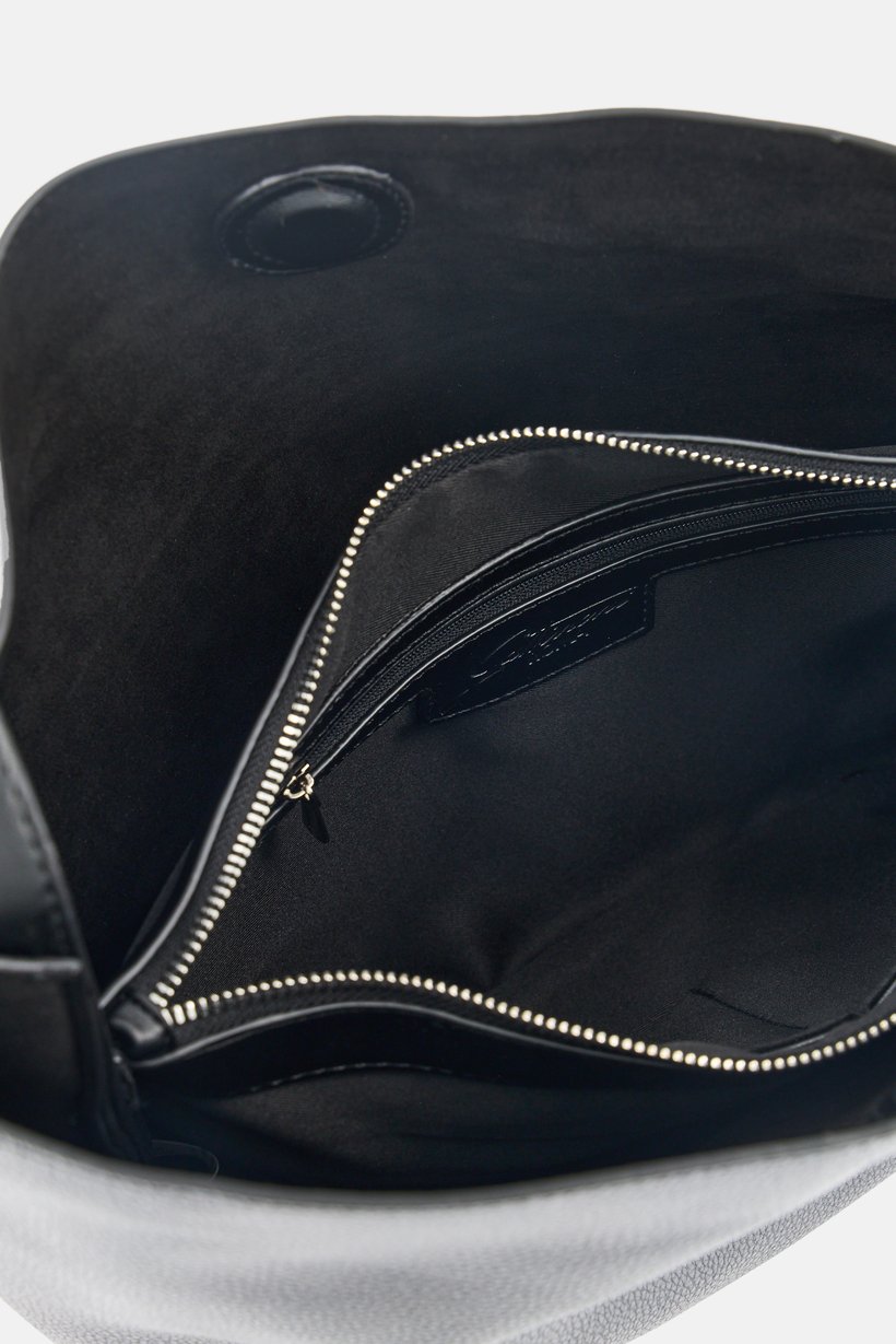 Women Brand Logo Shoulder Bag, Black