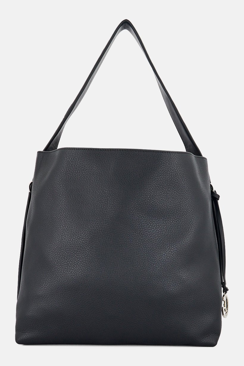 Women Brand Logo Shoulder Bag, Black