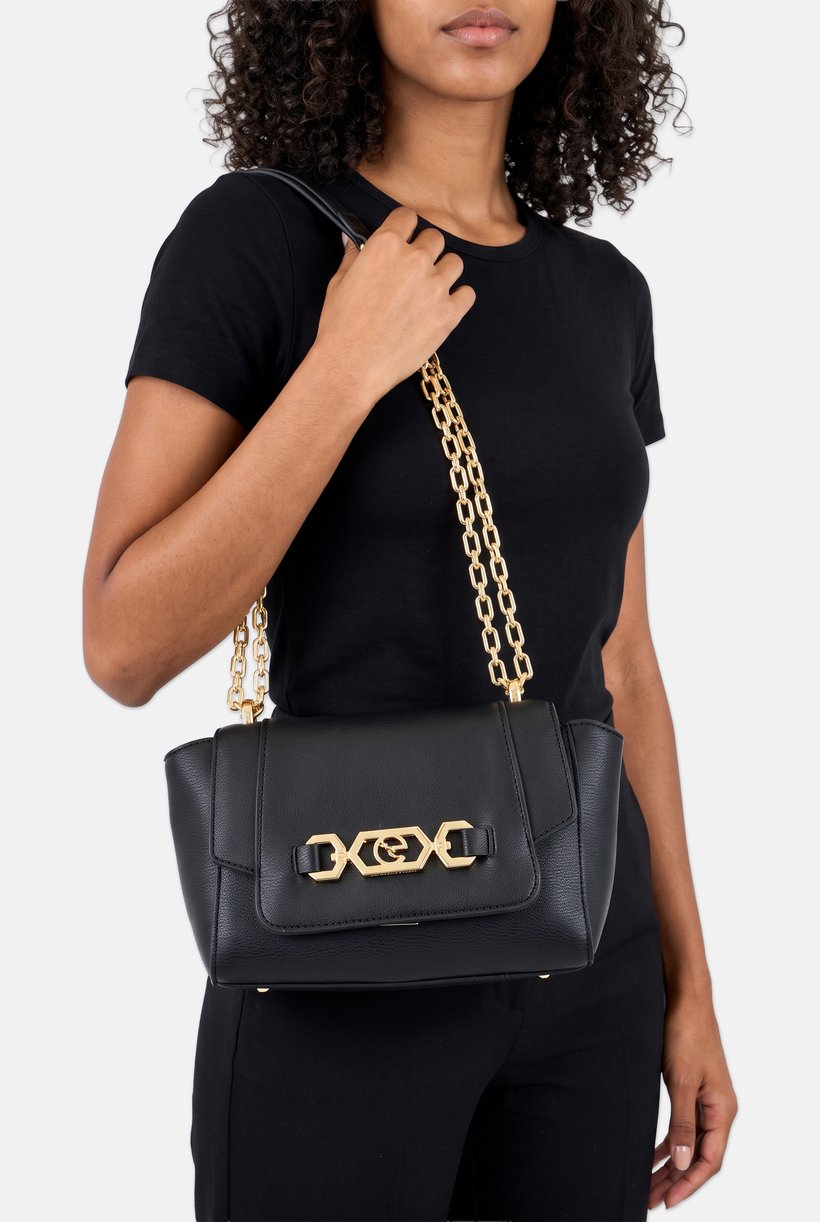 Women Brand Logo Cross Body Bag, Black