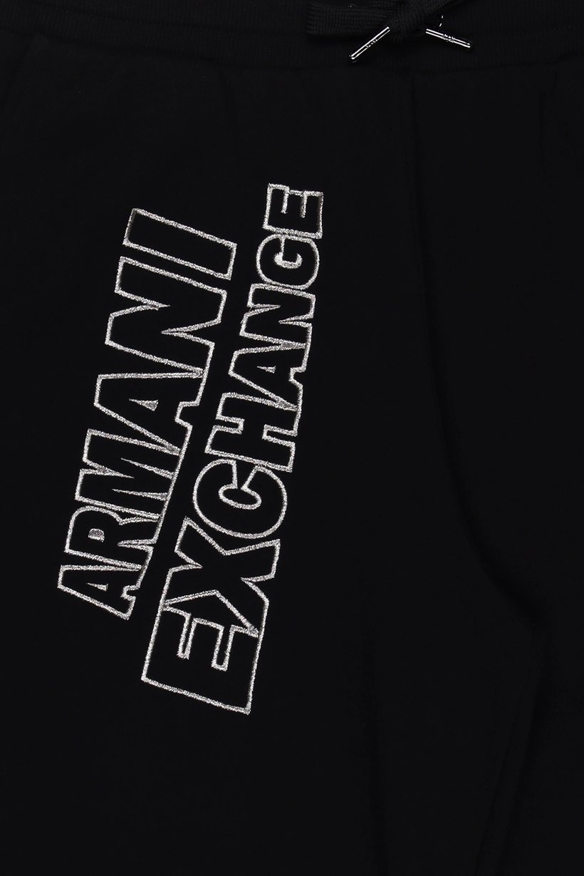 AX Armani Exchange Women Regular Fit Embroidered Logo Jogger Pants, Black
