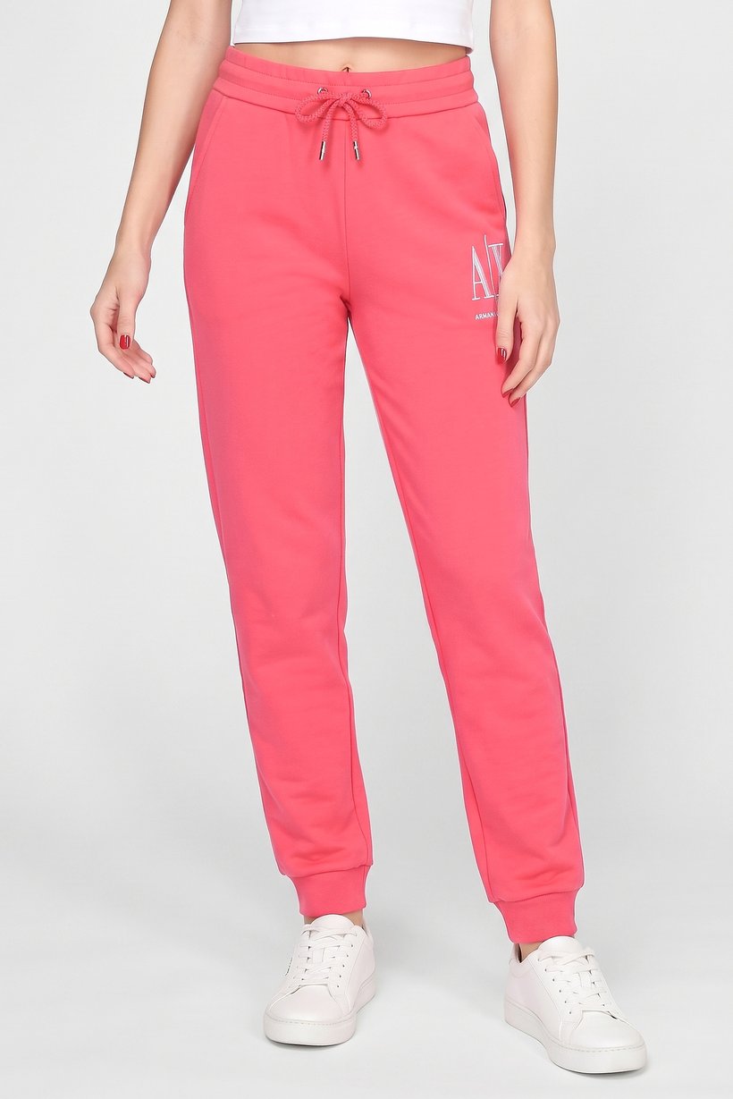 Women Regular Fit Brand Logo Jogger Pants, Pink