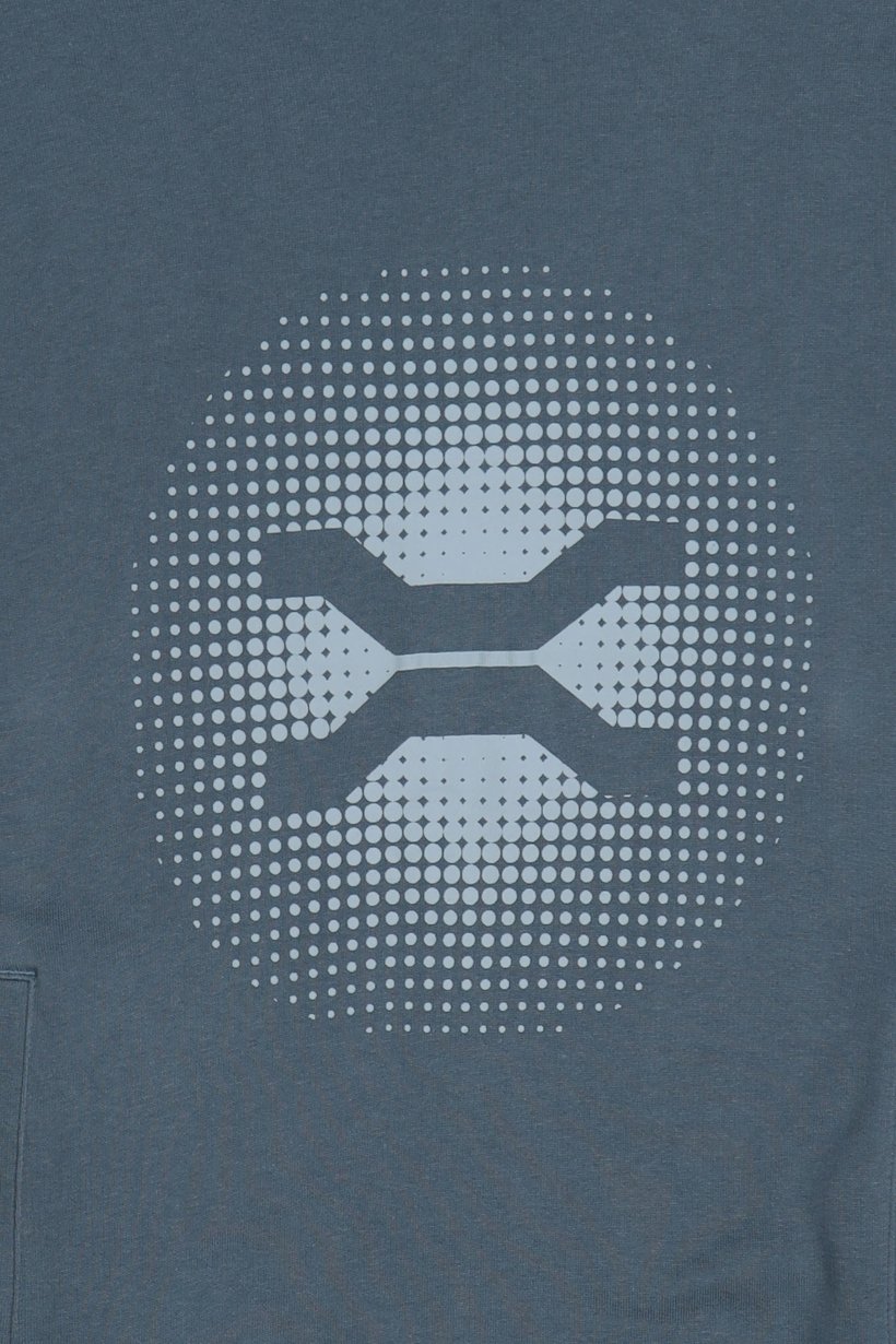 Men Graphic Print Long Sleeve Hoodie, Dusty Grey