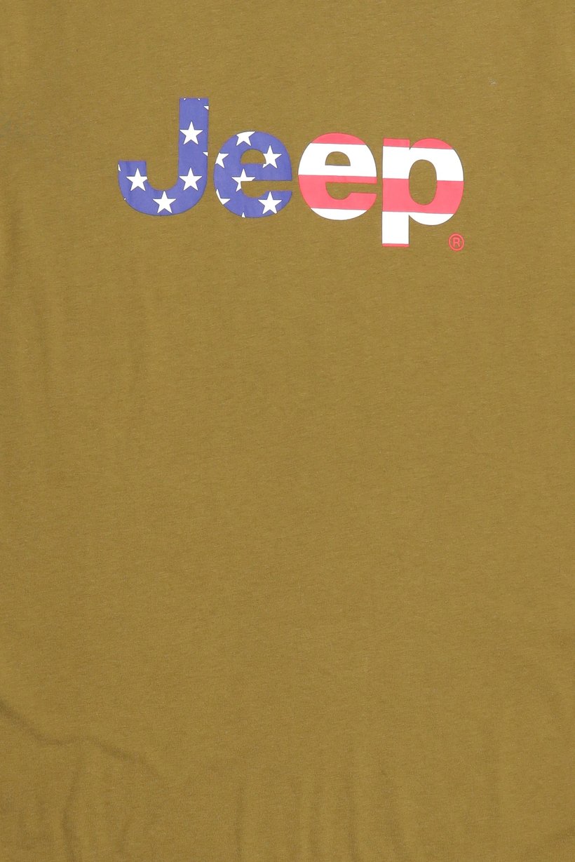 Men Crew Neck Short Sleeve Brand Logo T-Shirt, Olive