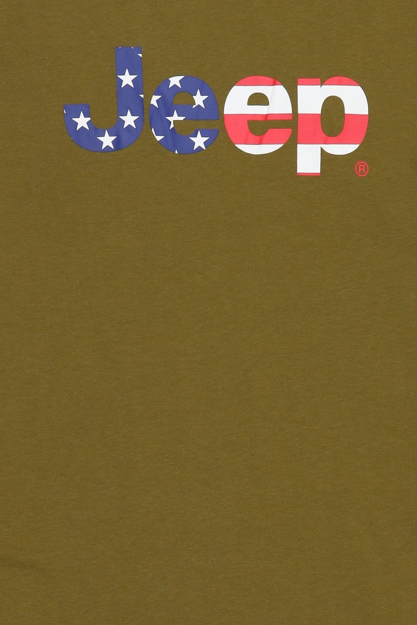 Men Crew Neck Short Sleeve Brand Logo T-Shirt, Olive