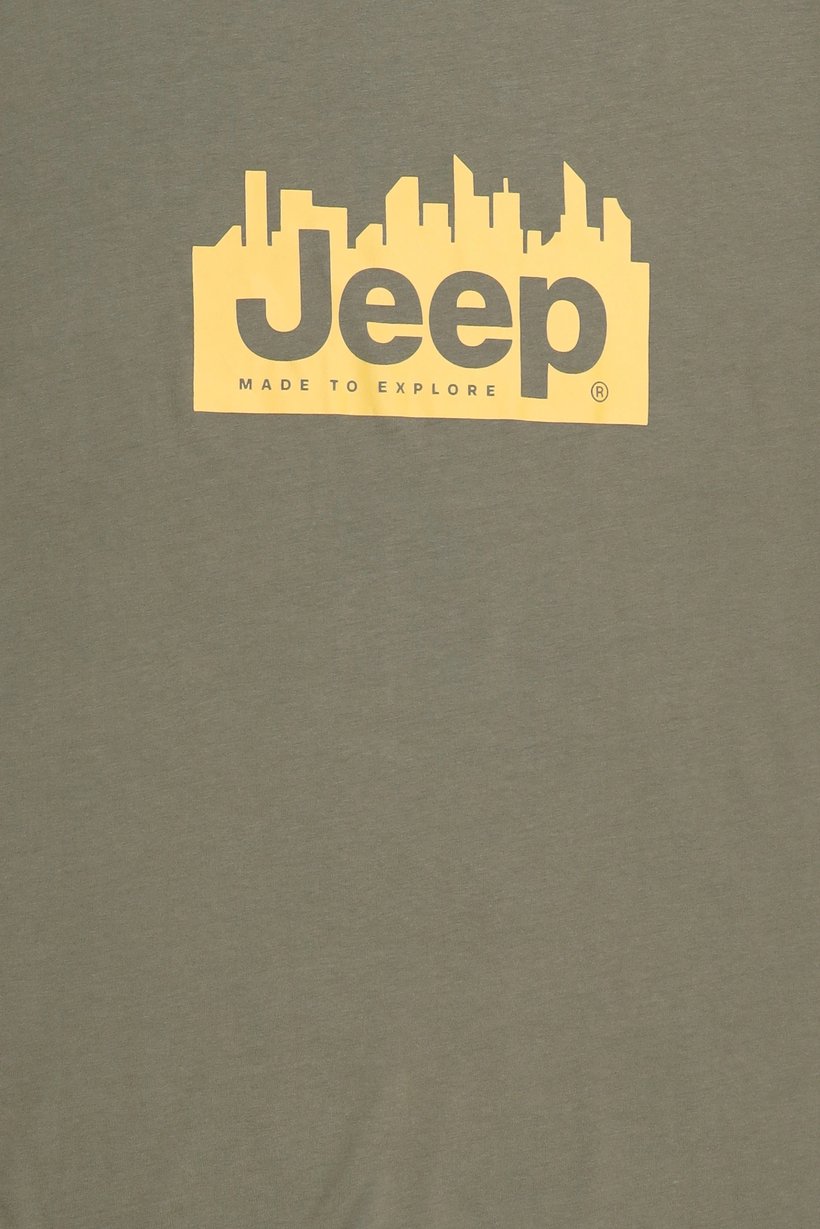 Men Crew Neck Short Sleeve Brand Logo T-Shirt, Olive