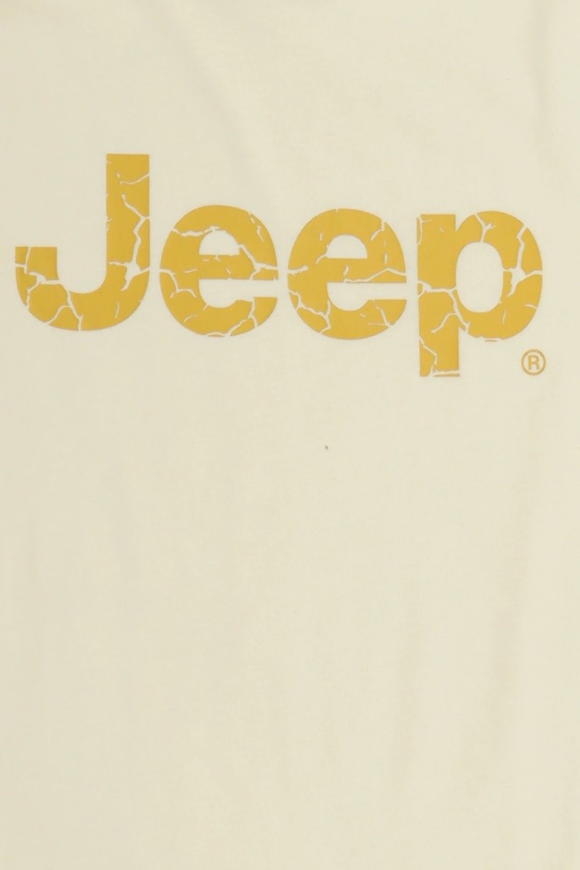 Men Crew Neck Short Sleeve Graphic Print T-Shirt, Cream