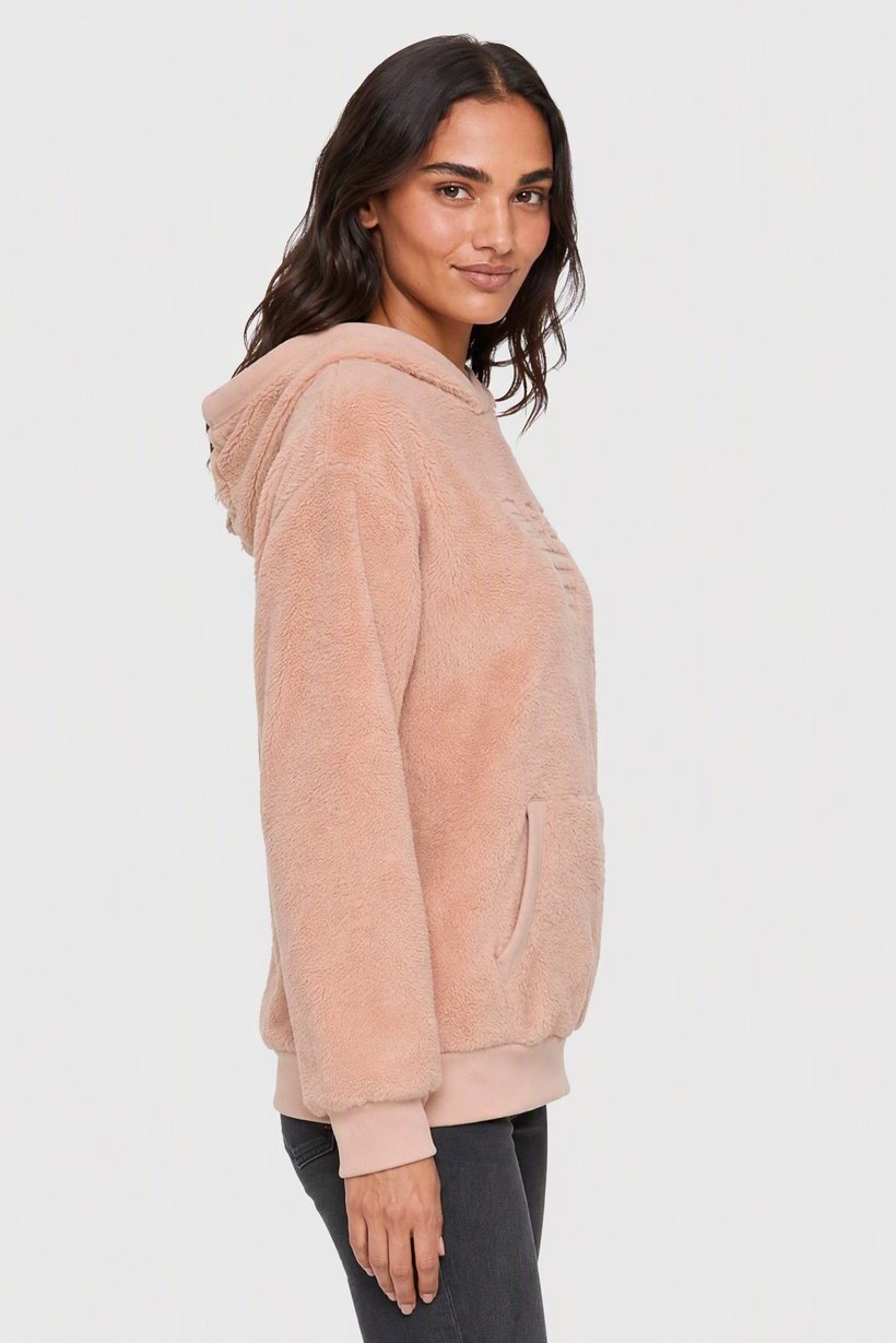 Emporio Armani Women Embroidered Logo Long Sleeve Hoodie, Pink