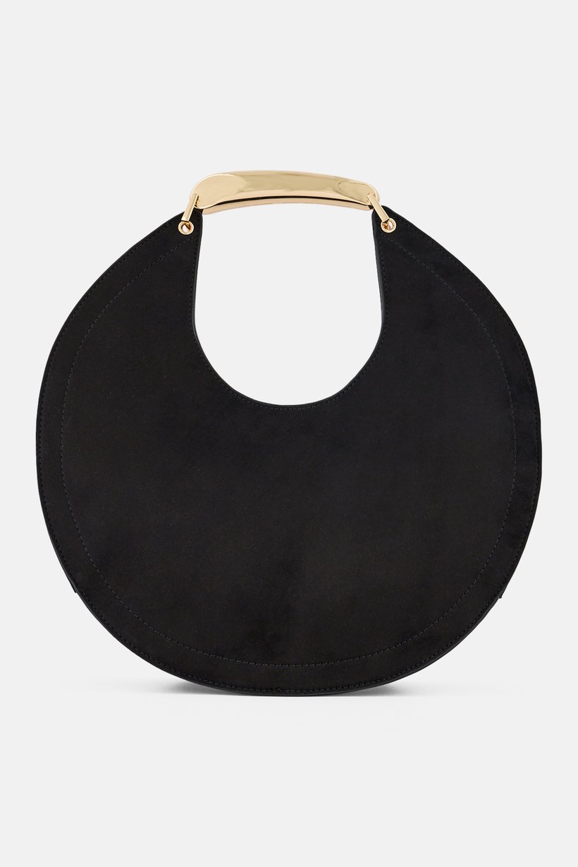 Women Brand Logo Handbag, Black