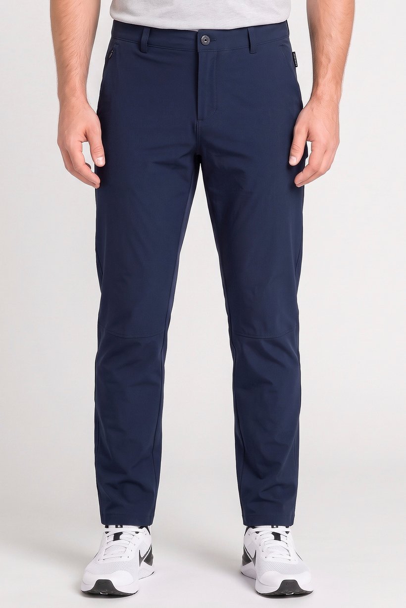 Men Regular Fit Solid Outdoor Track Pants, Navy