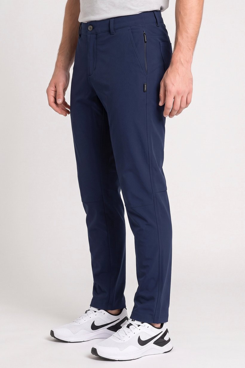 Men Regular Fit Solid Outdoor Track Pants, Navy