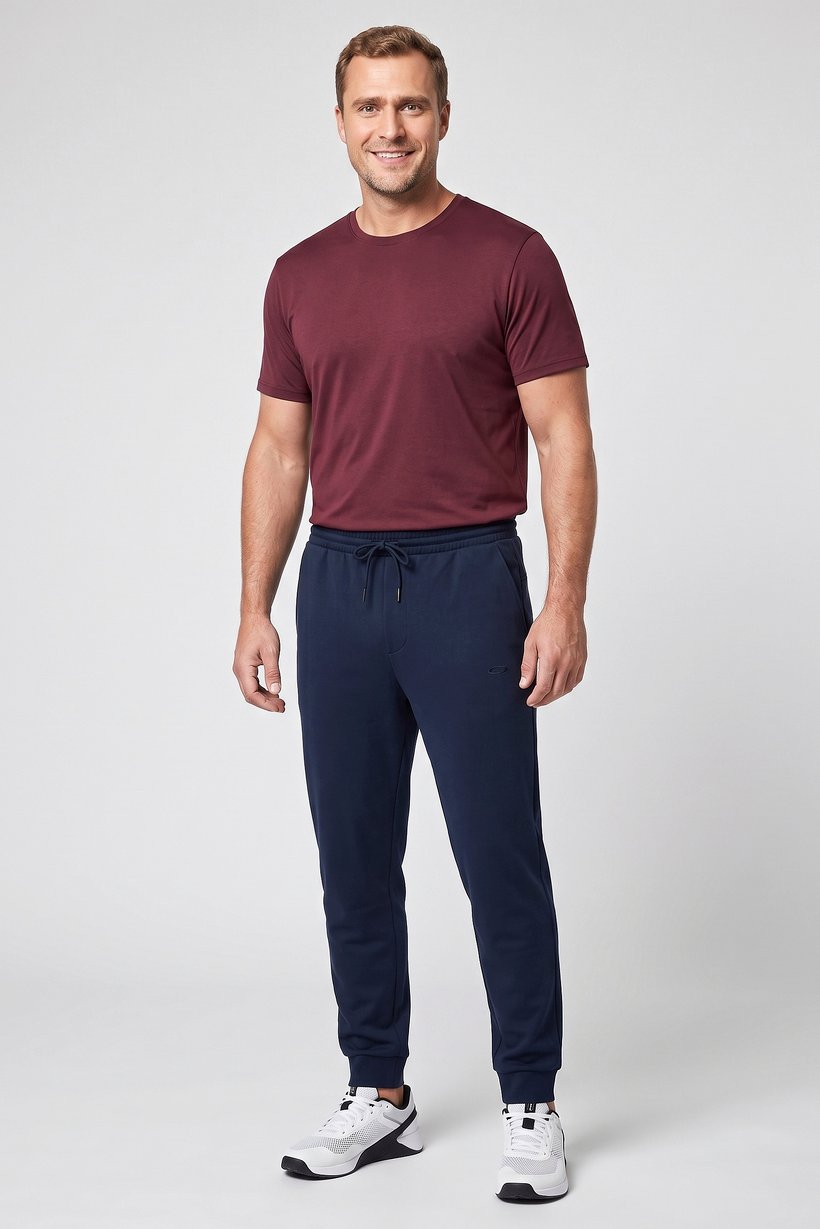 Men Regular Fit Outdoor Sweatpants, Navy Blue