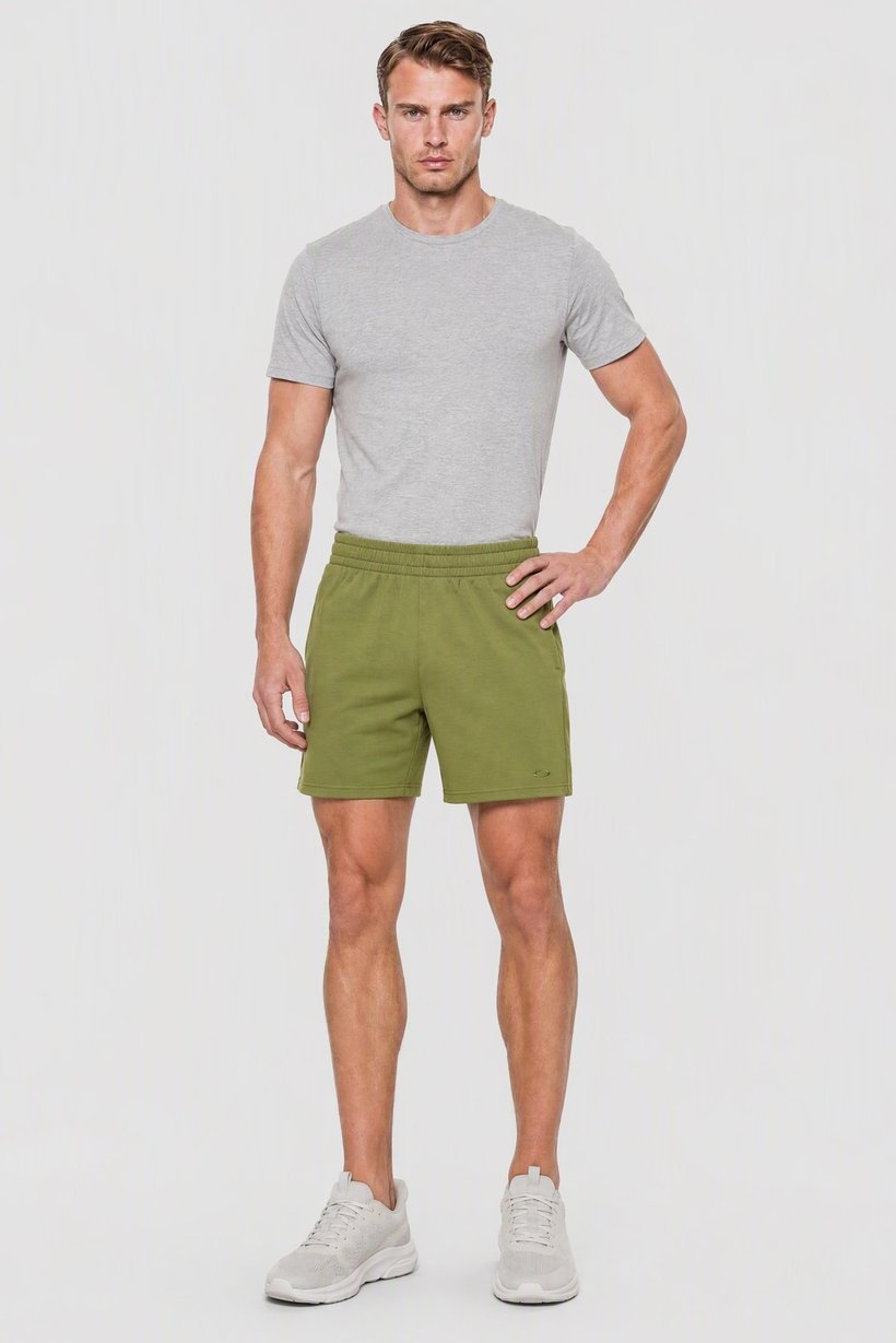 Men Regular Fit Training Shorts, Dark Olive