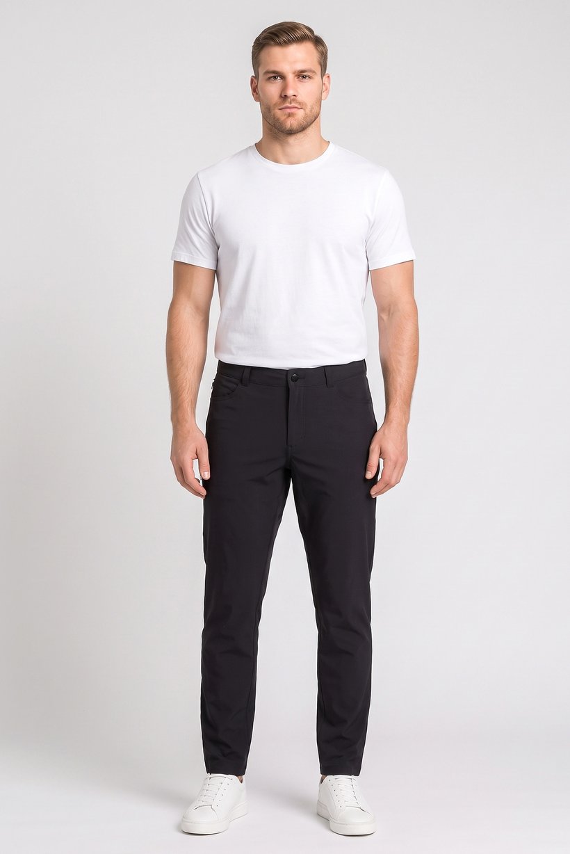 Men Regular Fit Golf Pants, Black