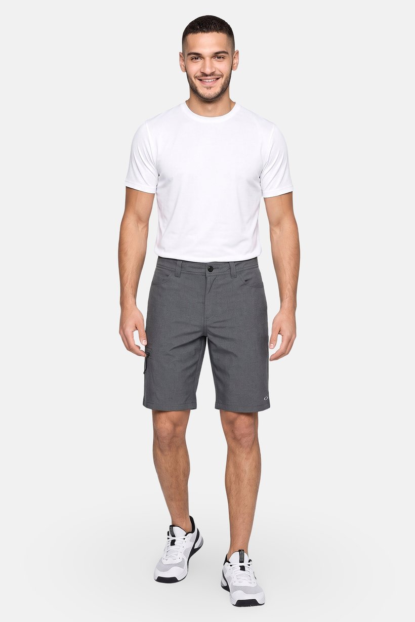 Men Regular Fit Outdoor Shorts, Steel Grey