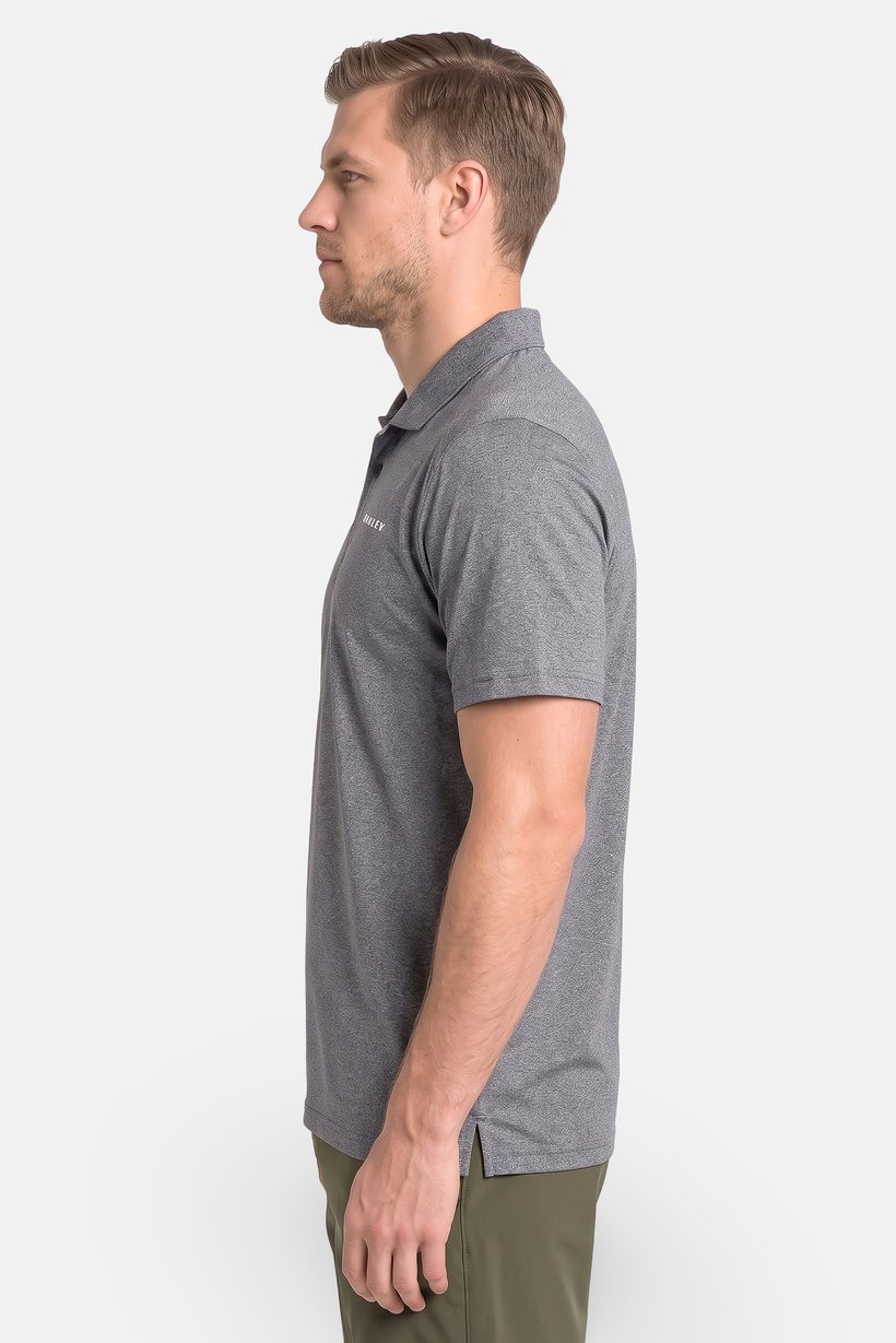 Men Regular Fit Short Sleeve Heather Outdoor Polo Shirt, Grey