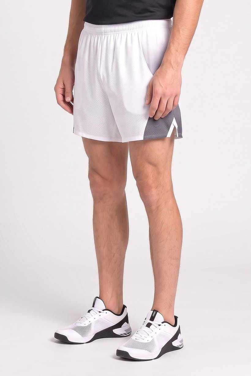Men Performance Fit 9 Inseam Training Shorts, White