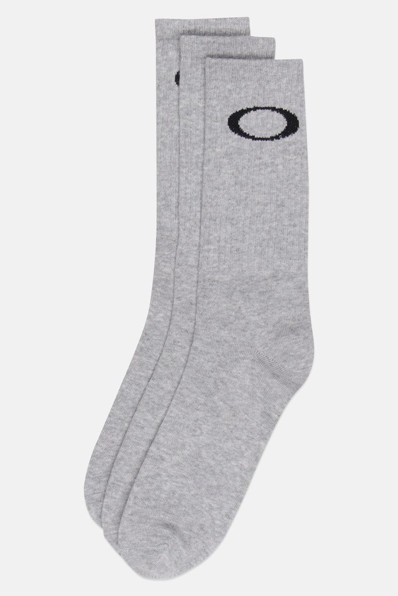 Men 3 Pairs Brand Logo High Quarter Socks, Grey