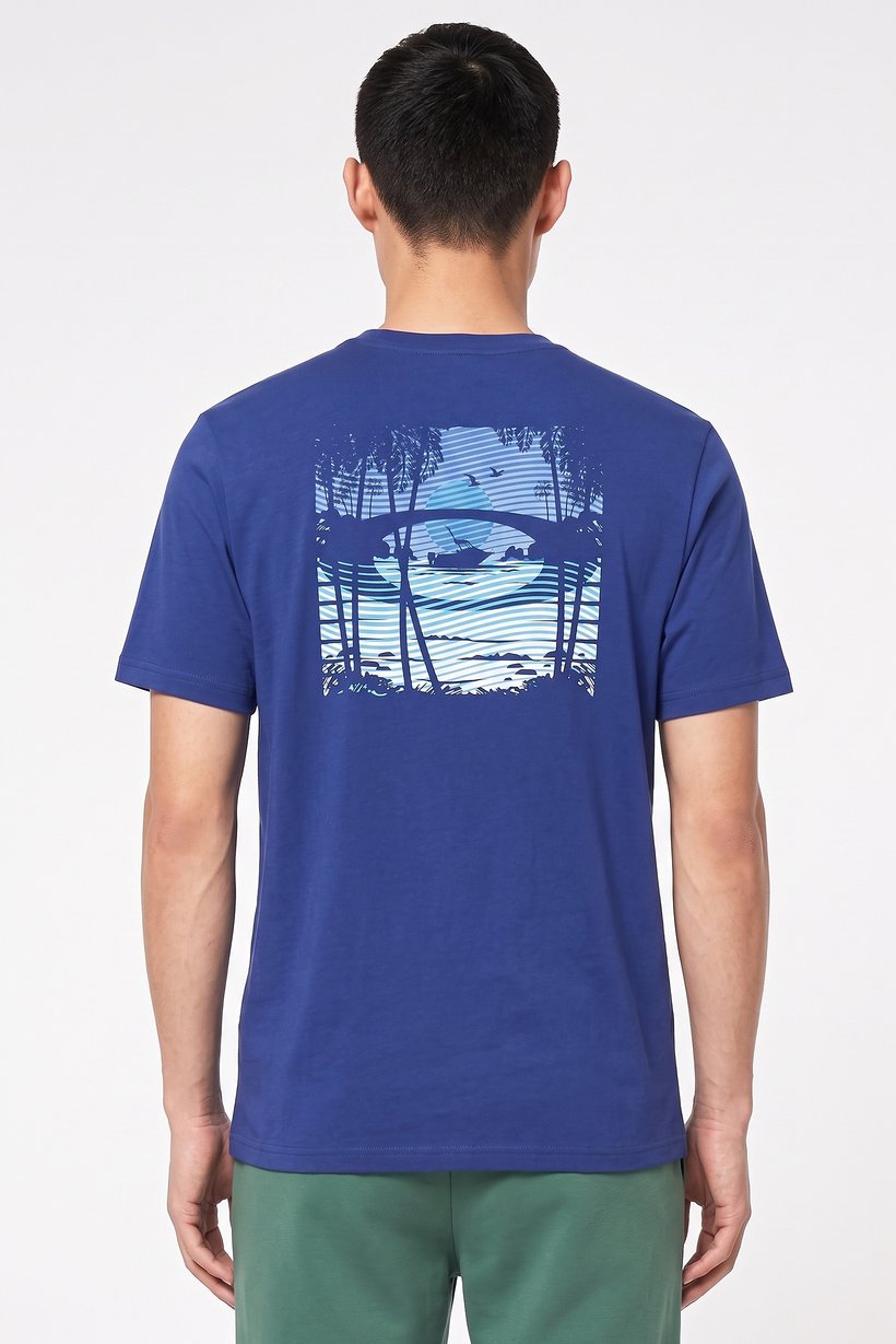 Men Regular Fit Short Sleeve Outdoor T-Shirt, Blue