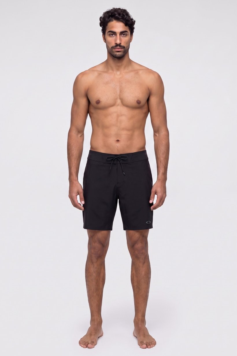Men 18 Inseam Brand Logo Board Shorts, Black