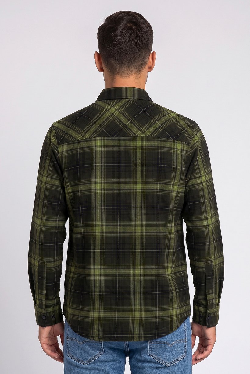 Men Regular Fit Long Sleeve Plaid Casual Shirt, Multicolor