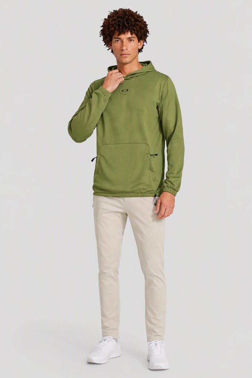 Men Baggy Fit Long Sleeve Outdoor Hoodie, Green