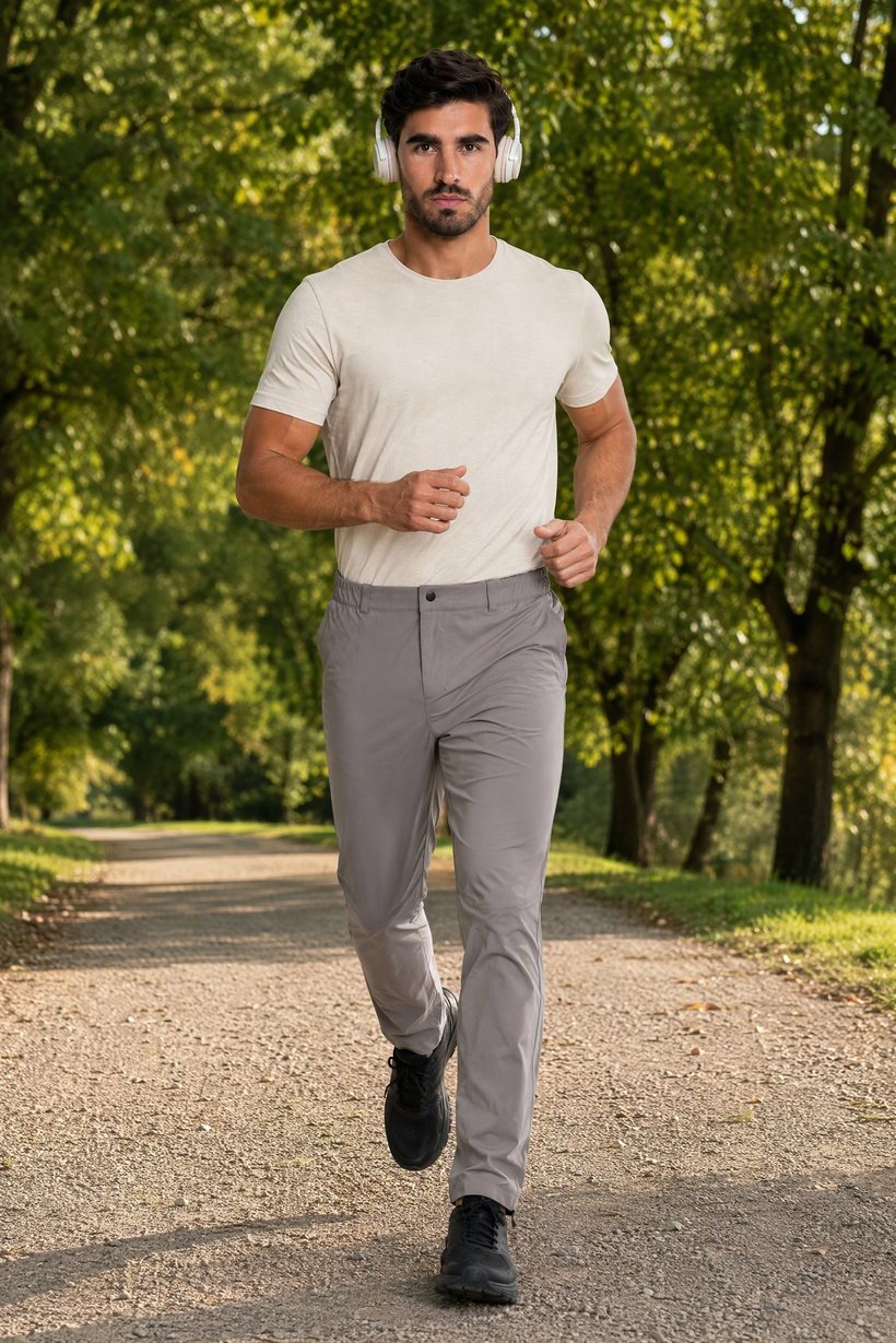 Men Regular Fit Solid Outdoor Track Pants, Grey