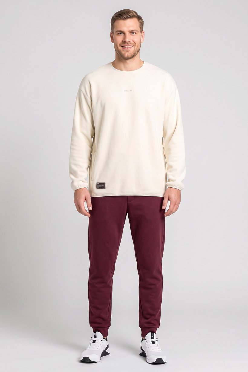Men Regular Fit Long Sleeve Outdoor Sweatshirt, Off White