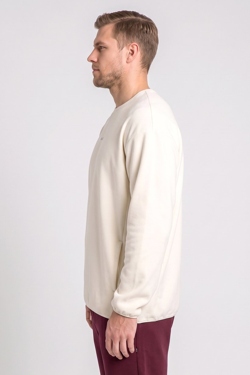 Men Regular Fit Long Sleeve Outdoor Sweatshirt, Off White