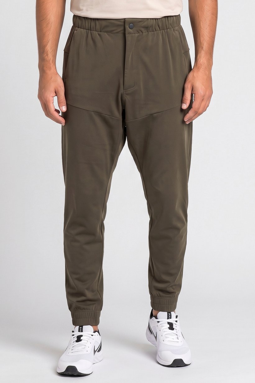 Men Regular Fit Outdoor Sweatpants, Dark Olive