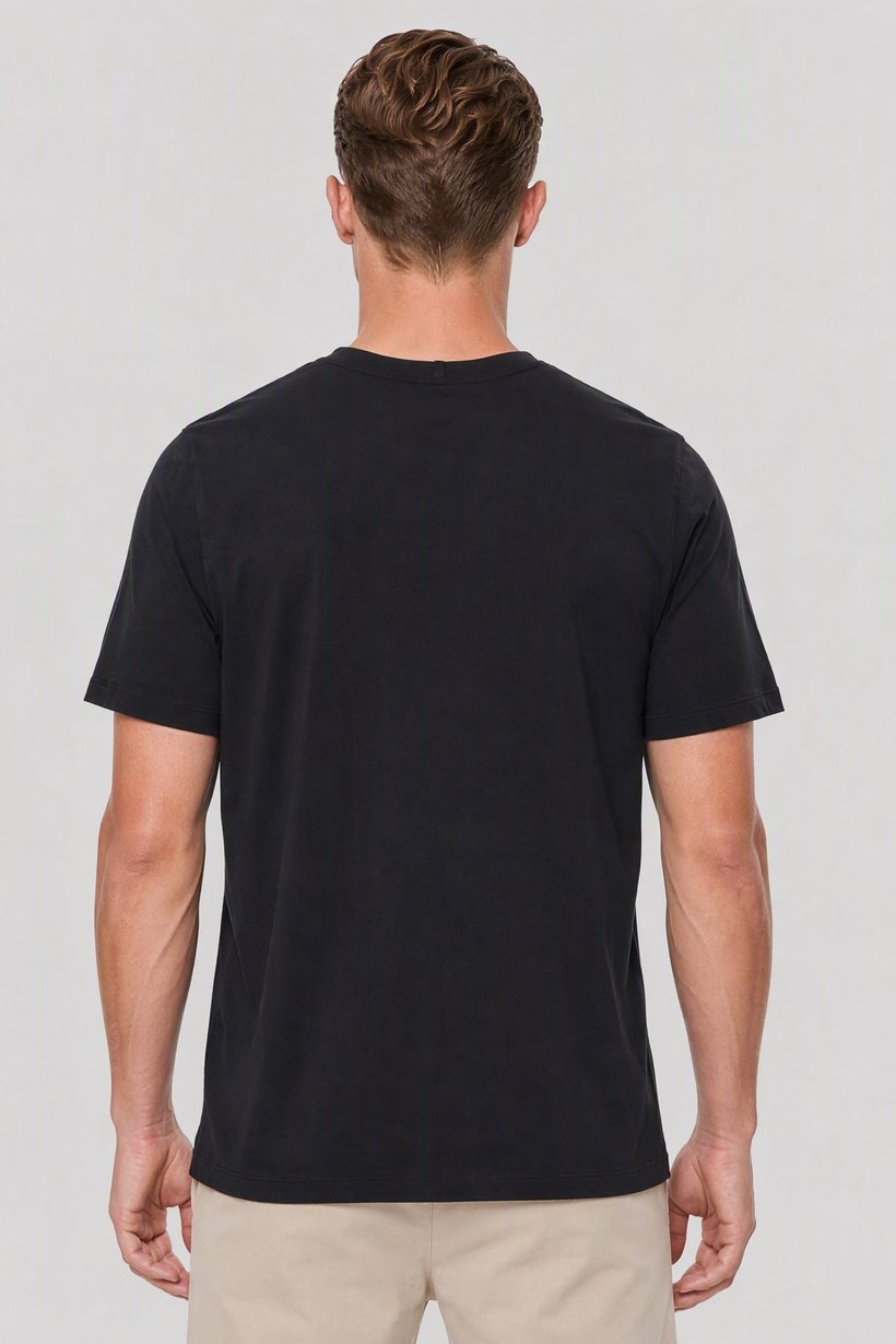 Men Boxy Fit Graphic Print Short Sleeve Outdoor T-Shirt, Black