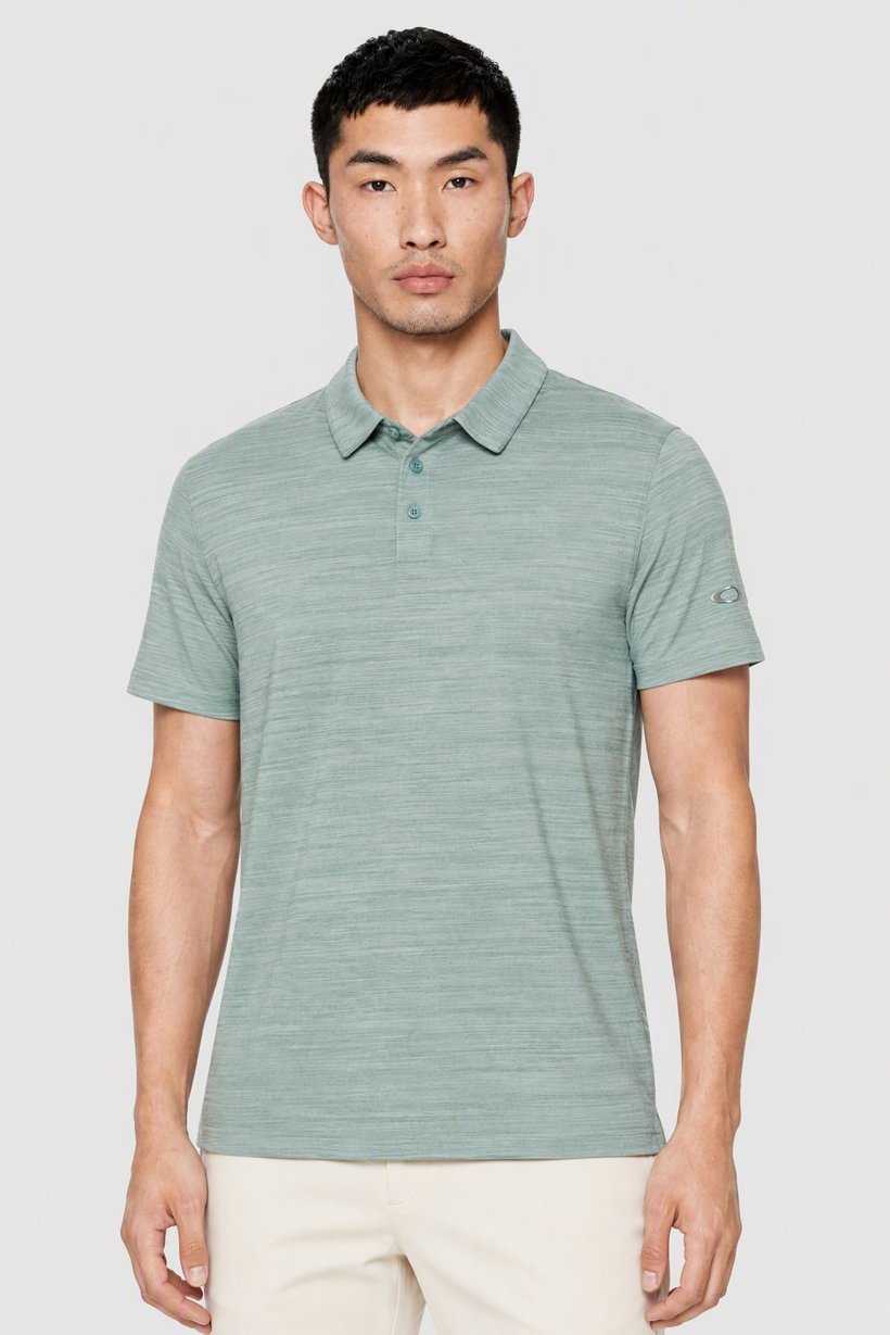 Men Regular Fit Short Sleeve Golf Polo Shirt, Heather Mint