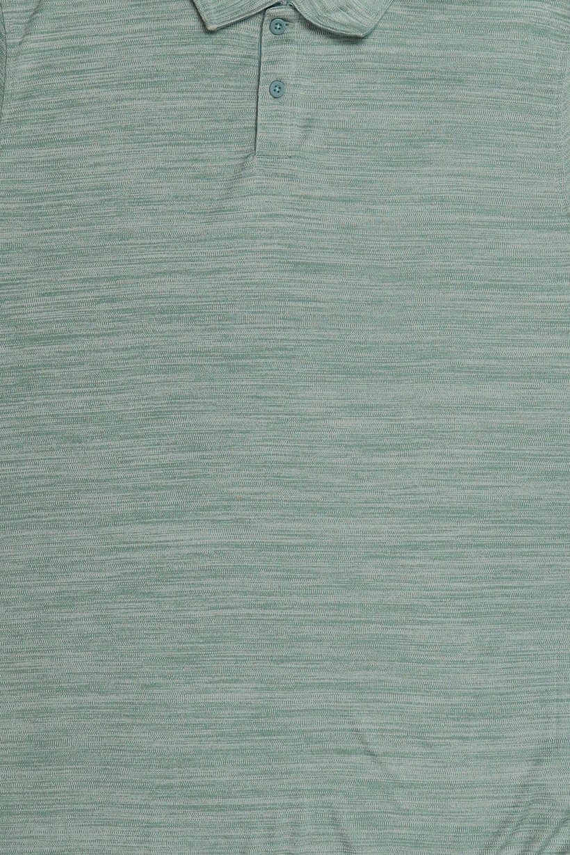 Men Regular Fit Short Sleeve Golf Polo Shirt, Heather Mint