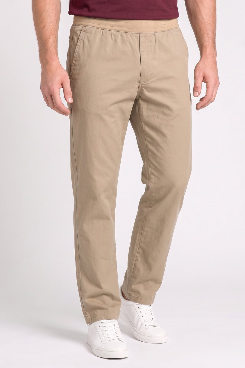 Men Regular Fit Plain Golf Pants, Khaki