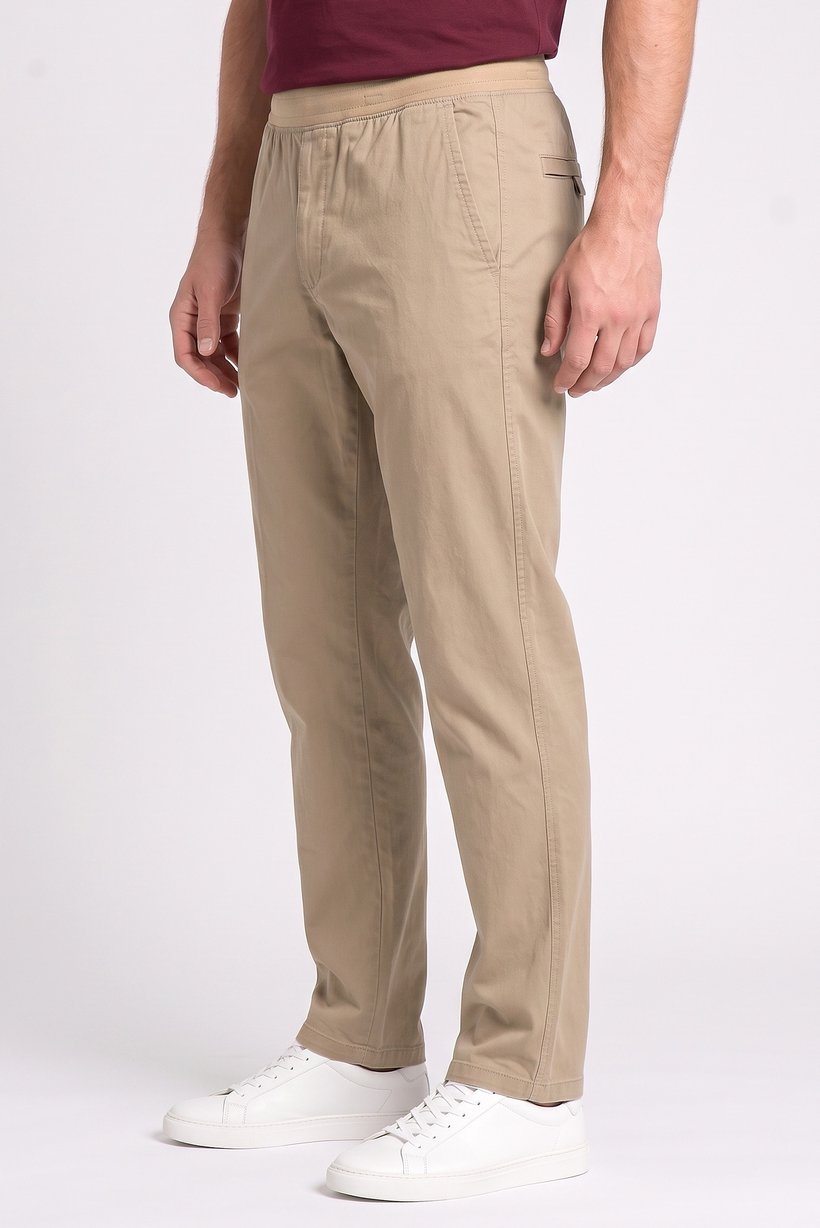 Men Regular Fit Plain Golf Pants, Khaki