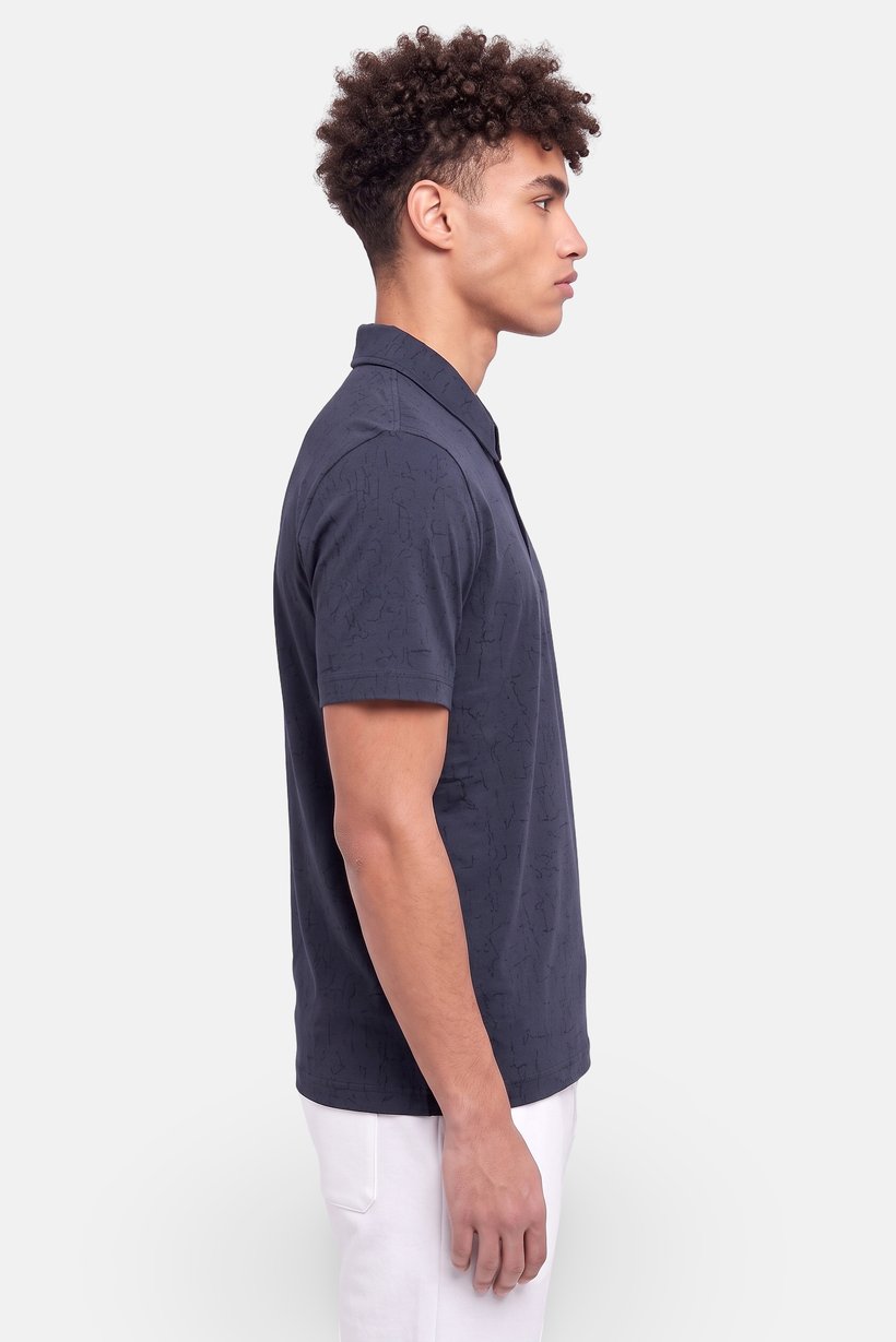 Men Sportswear Fit Short Sleeve Golf Polo Shirt, Navy Blue