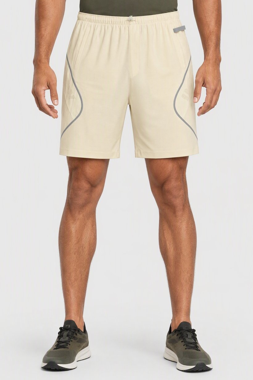 Men Performance Fit Outdoor Shorts, Cream