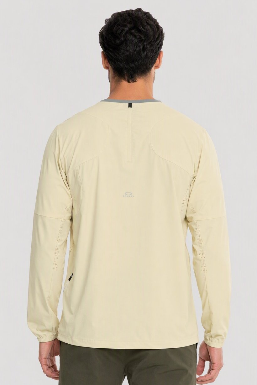 Men Performance Fit Long Sleeve Training T-Shirt, Cream