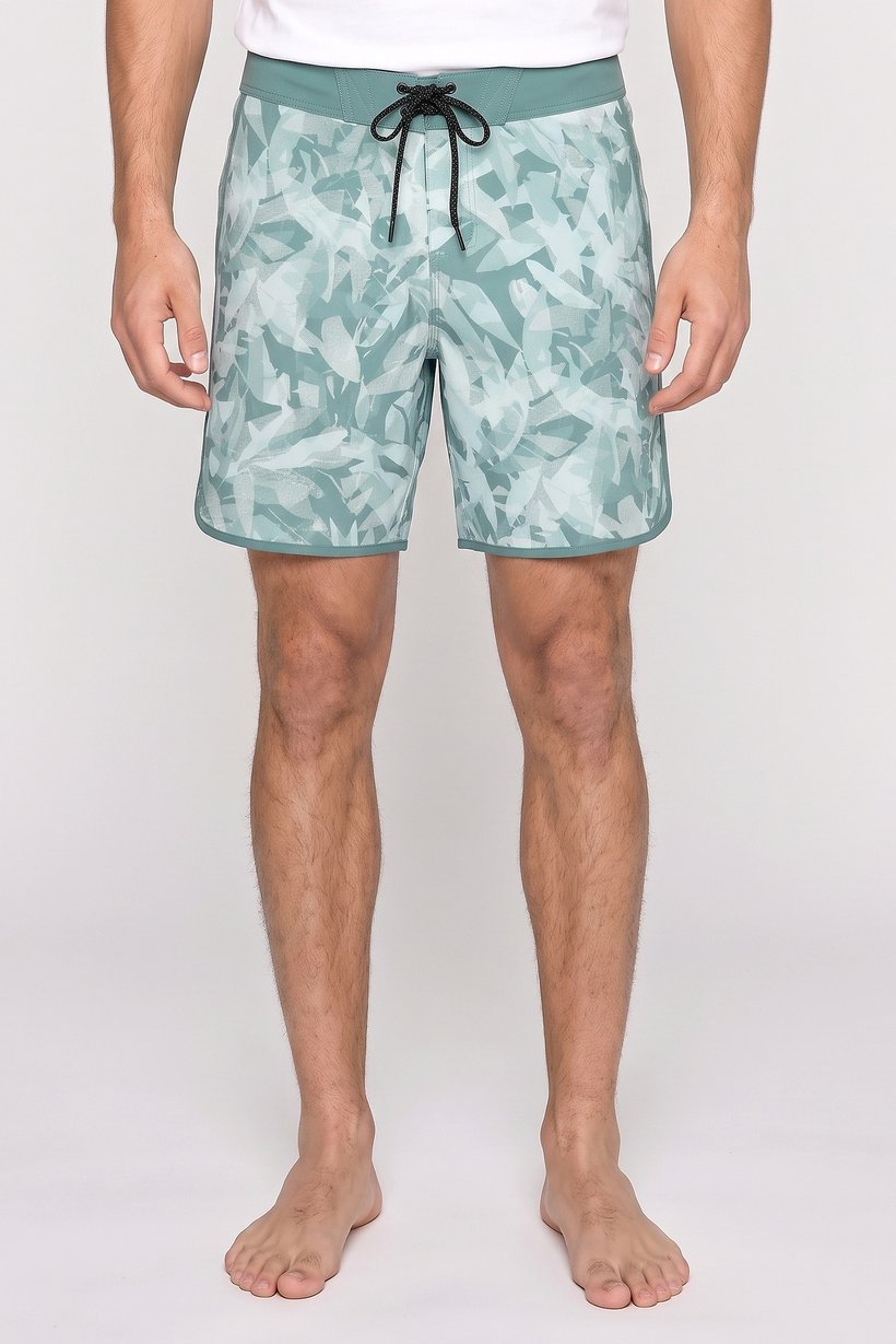 Men Drawstring Allover Print Board Shorts, Multicolor