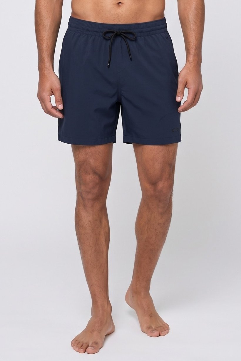 Men Regular Fit Brand Logo Board Shorts, Navy Blue