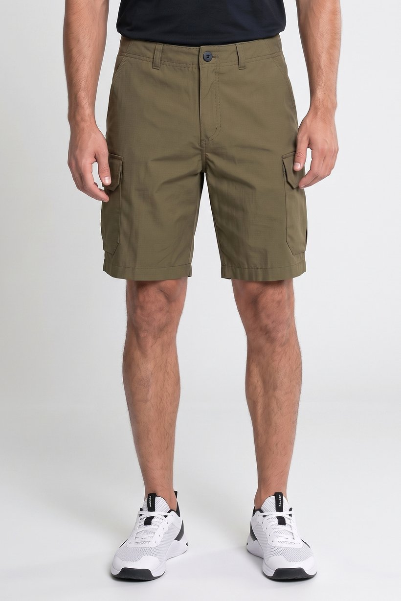 Men Regular Fit Outdoor Cargo Shorts, Olive