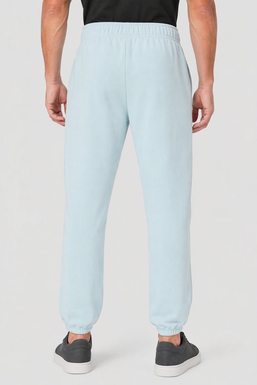 Men Relaxed Fit Outdoor Sweatpants, Light Blue