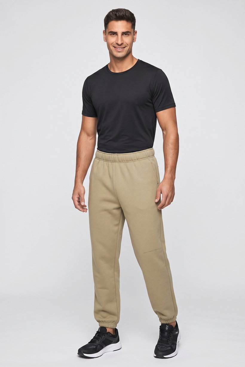 Men Relaxed Fit Outdoor Sweatpants, Khaki