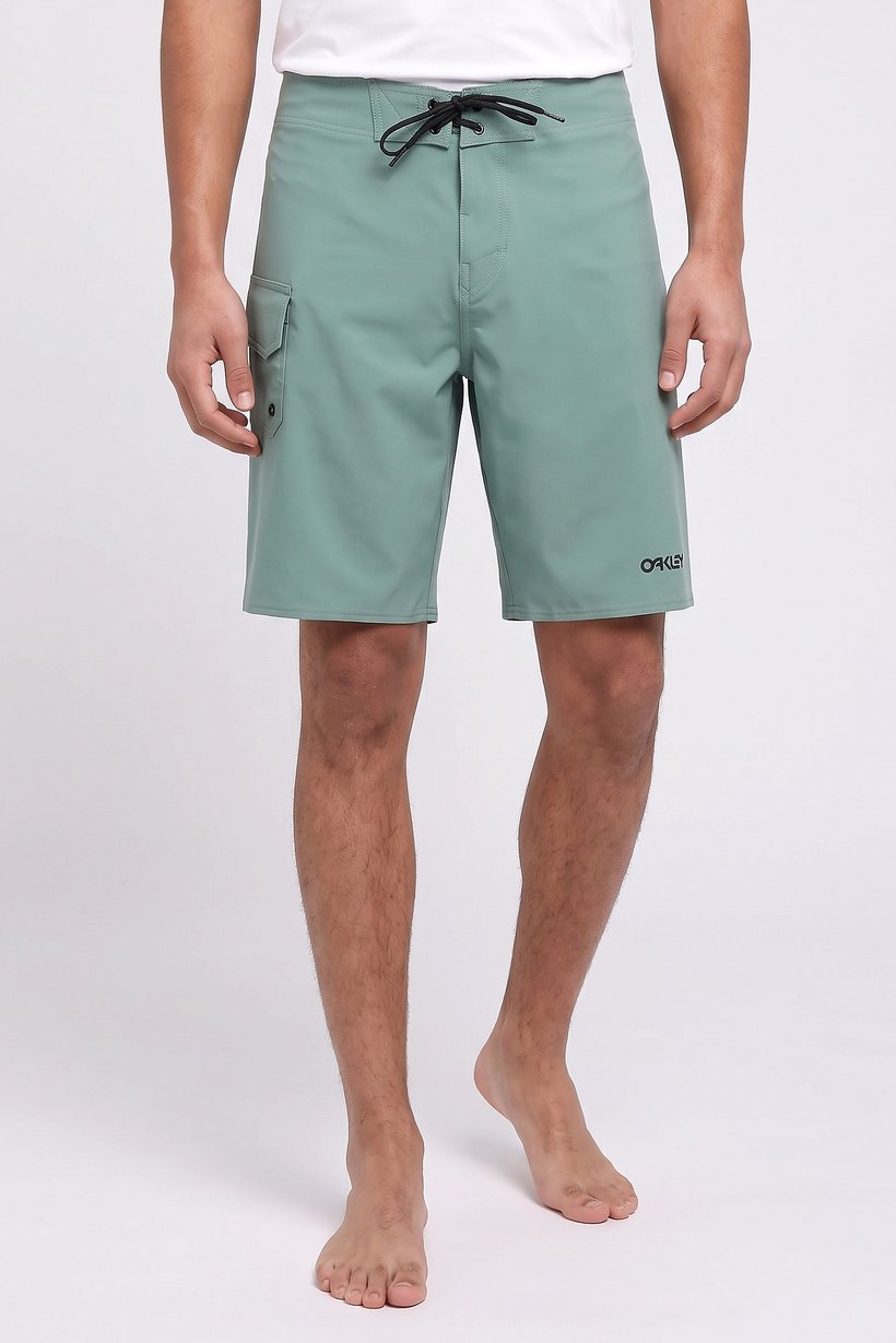 Men Drawstring Brand Logo Board Shorts, Sage