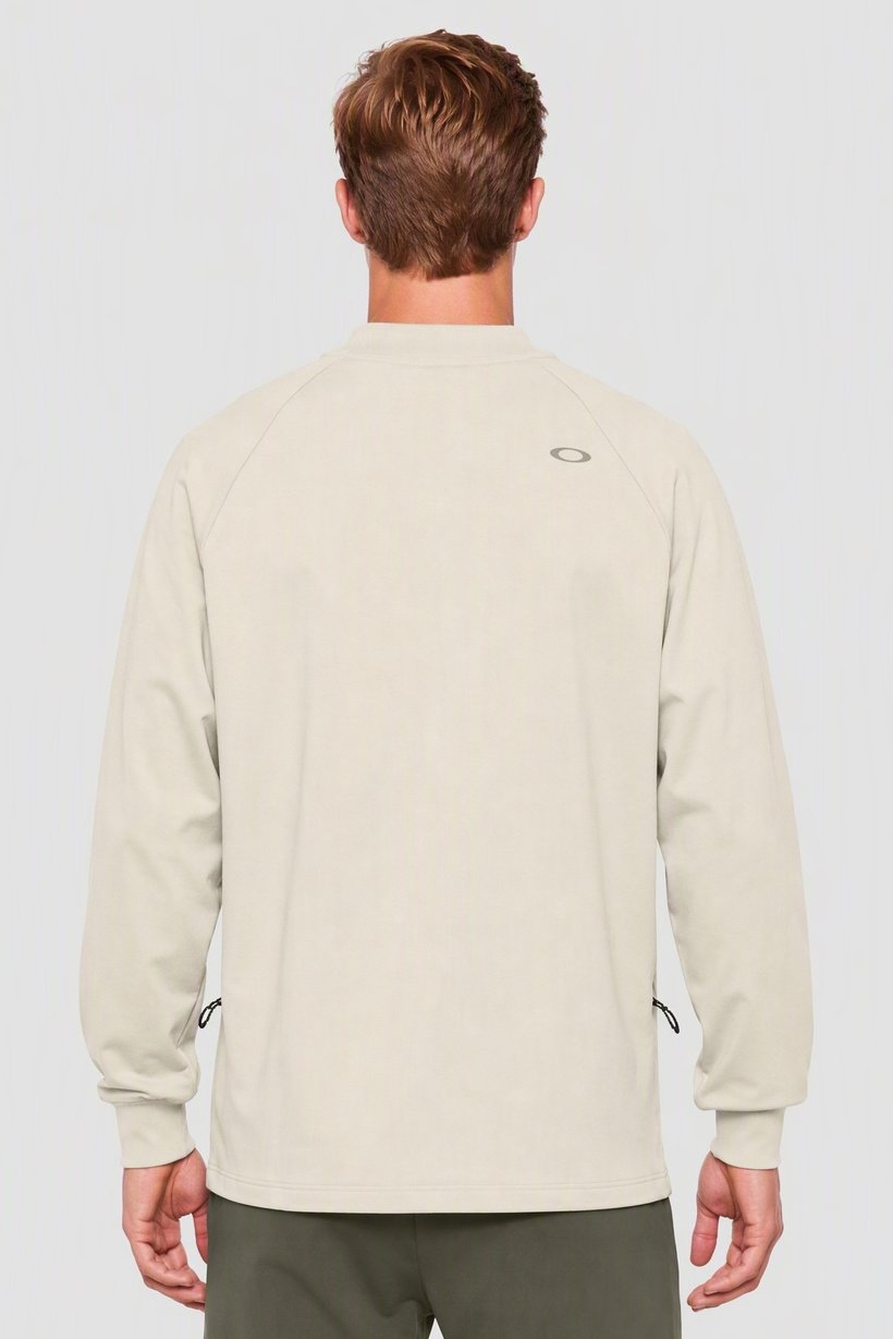 Men Regular Fit Long Sleeve Outdoor Sweatshirt, Cream