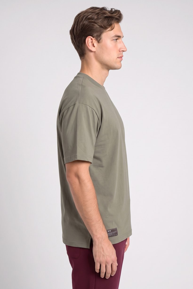 Men Regular Fit Short Sleeve Outdoor T-Shirt, Olive Green