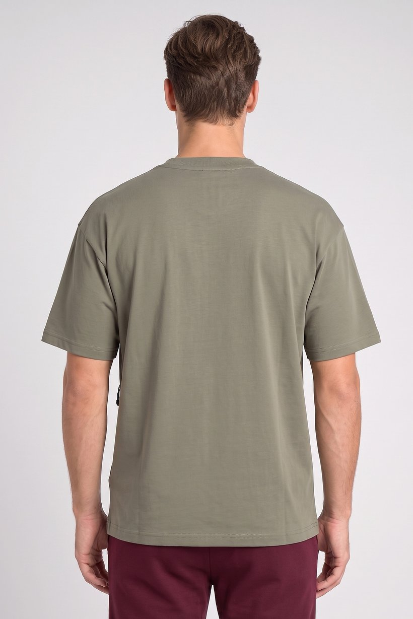 Men Regular Fit Short Sleeve Outdoor T-Shirt, Olive Green