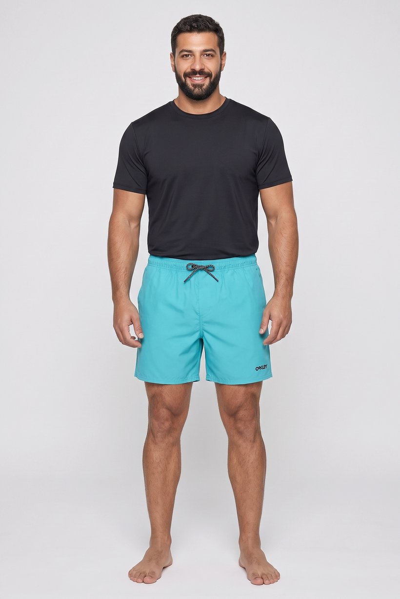 Men Brand Logo 16 Inseam Board Shorts, Turquoise