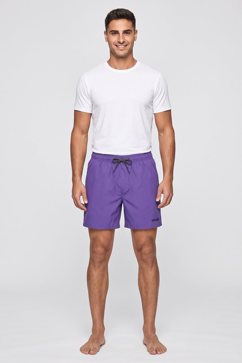 Men Brand Logo 16 Inseam Board Shorts, Purple