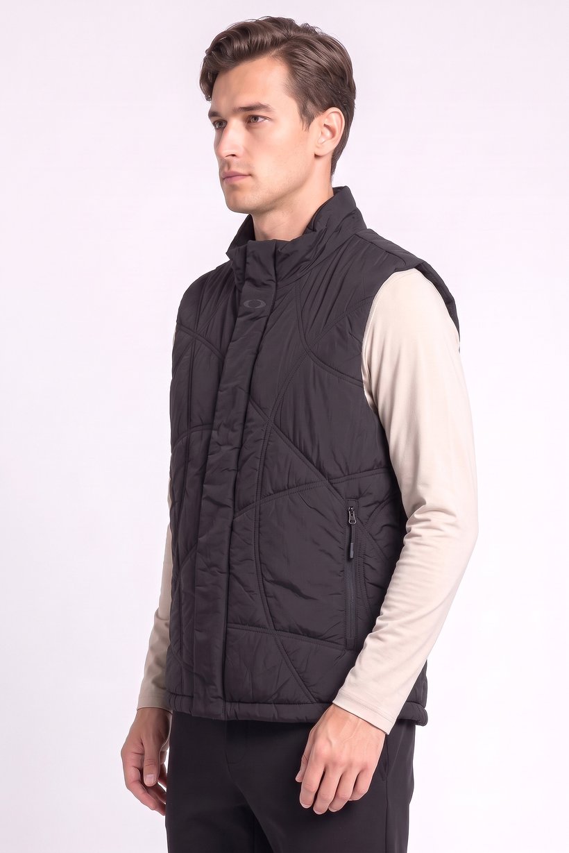 Men Performance Fit Sleeveless Puffer Outdoor Jacket Vest, Black